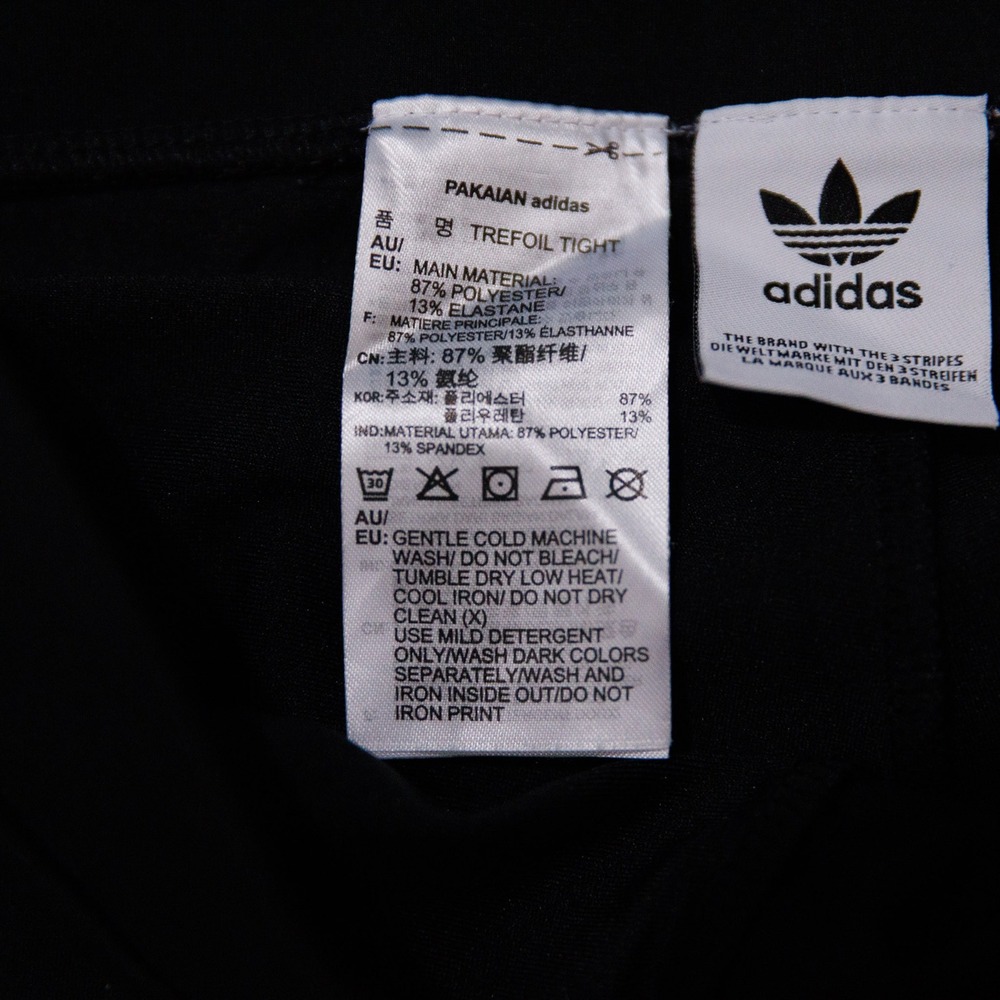 Adidas Originals Trefoil Tights Black Leggings Womens Small - Picture 5 of 7